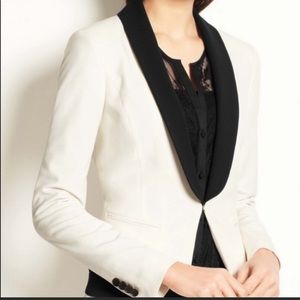 Tuxedo jacket black ivory classy holiday style ✨